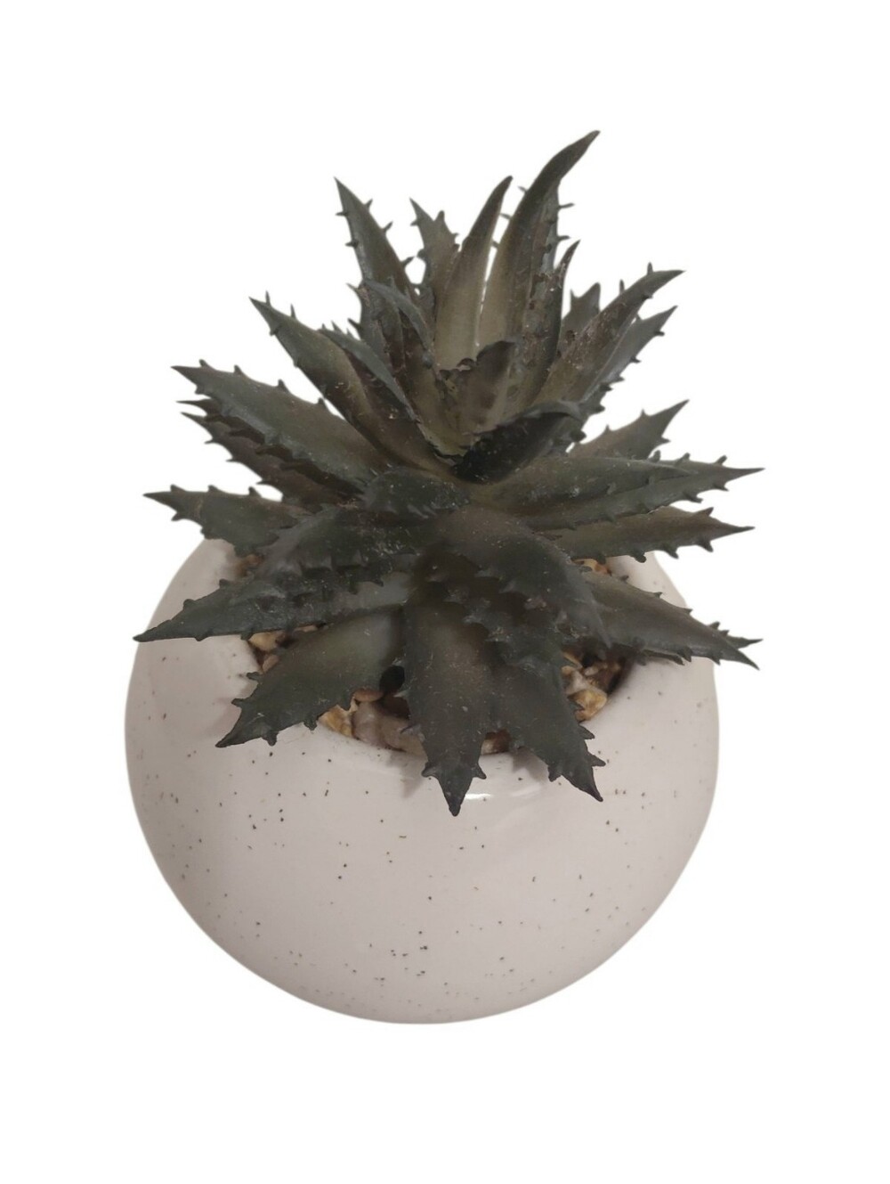 Artificial Succulent In Speckled Ceramic Pot